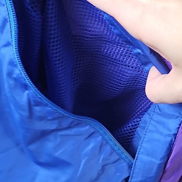 Vintage Patagonia Anorak Pullover Windbreaker Jacket Purple Blue Hooded Size XL - Picture 13 of 14